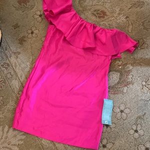 Vibrant Fuchsia Asymmetrical Dress